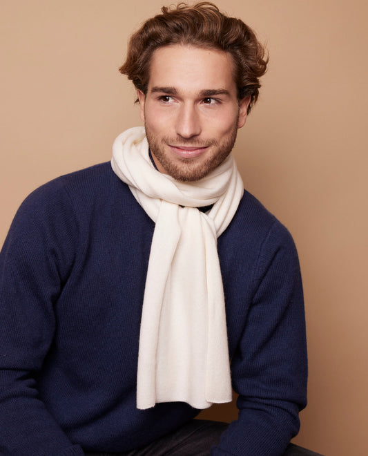 Echarpe 100 cachemire Ecru