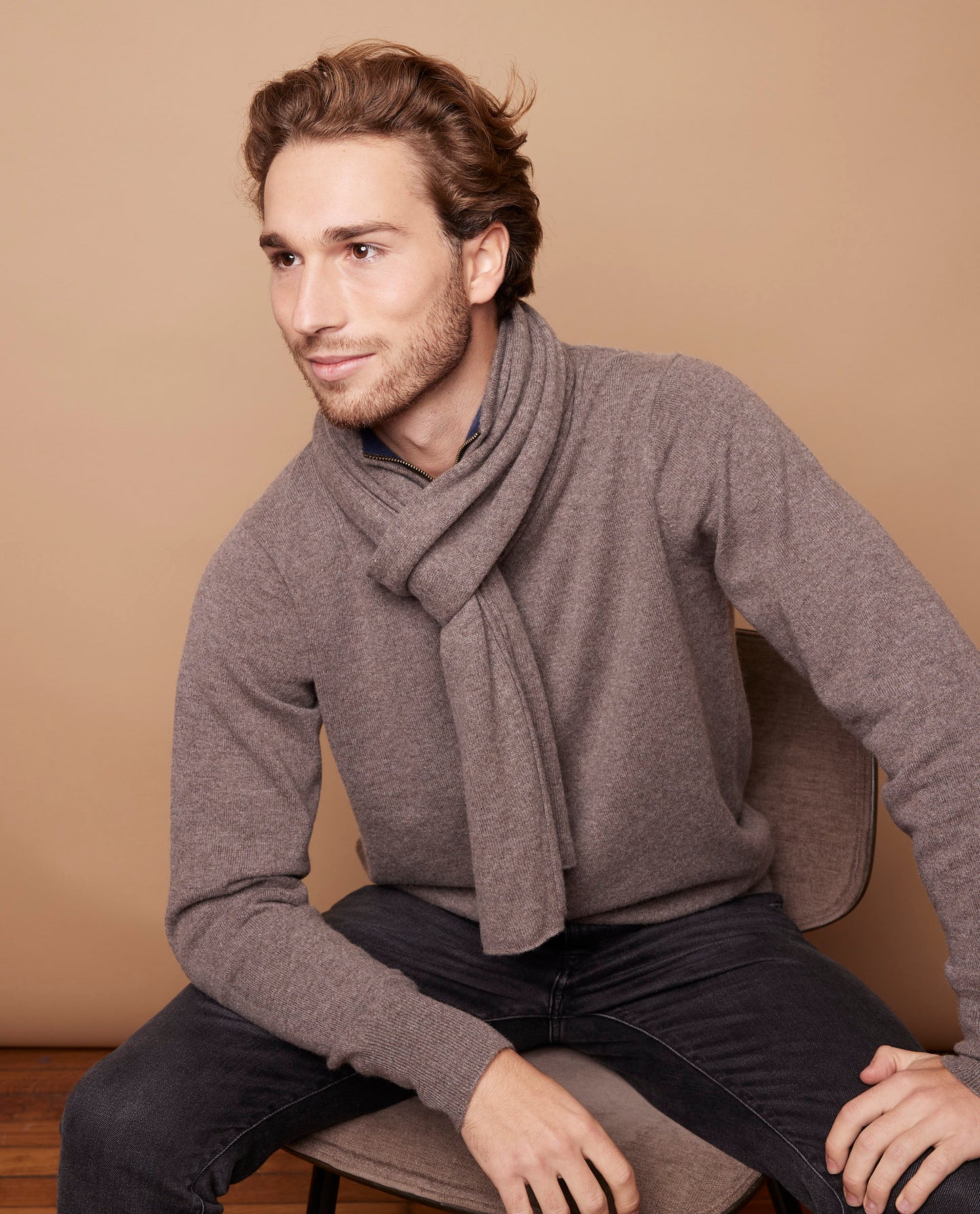 Echarpe 100 cachemire Taupe