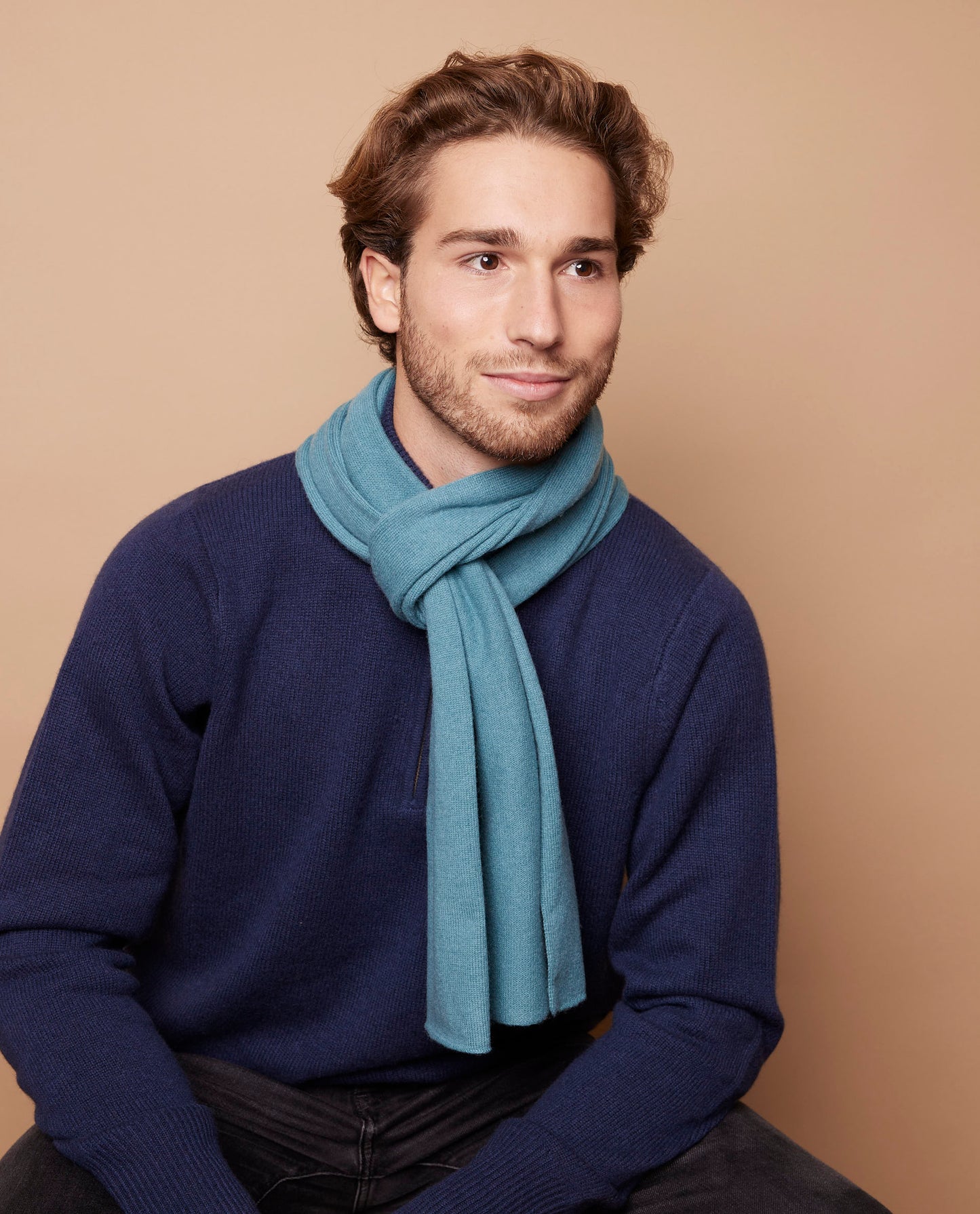 Echarpe 100 cachemire Vert grisé