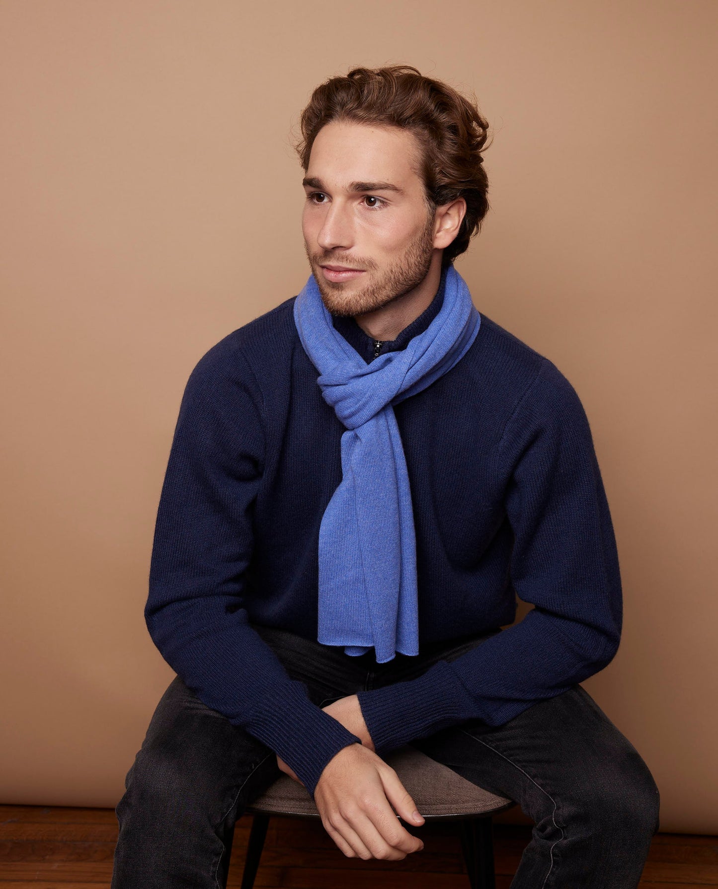 Echarpe 100 cachemire Bleu