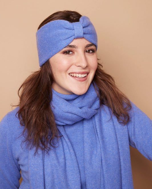Bandeau 100 cachemire Bleu
