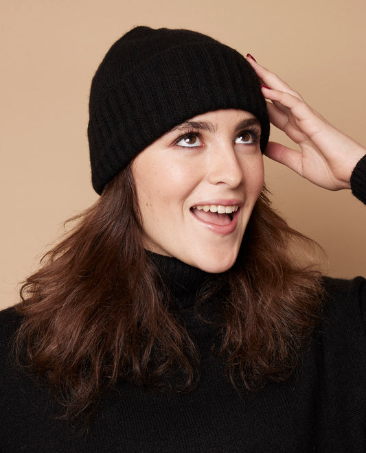 Bonnet 100 cachemire Noir