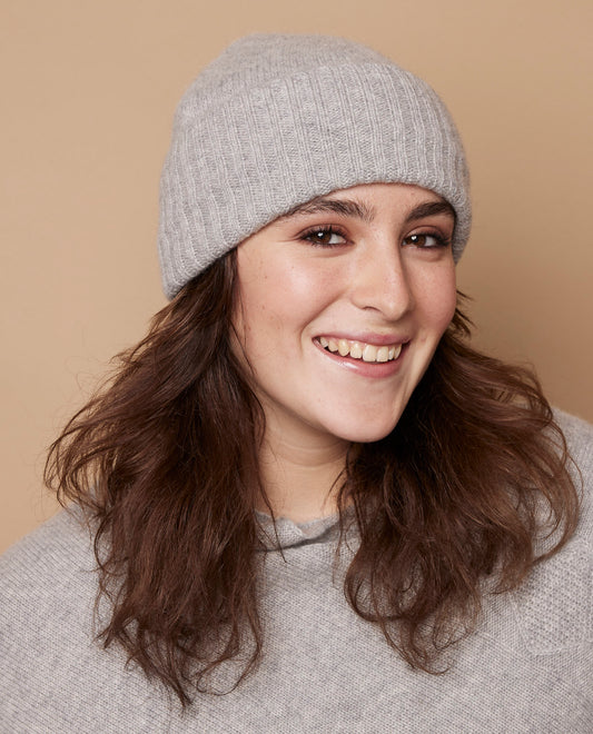 Bonnet 100 cachemire Gris clair