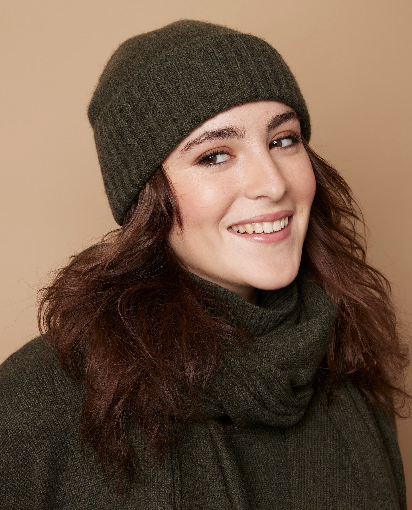 Bonnet 100 cachemire Kaki