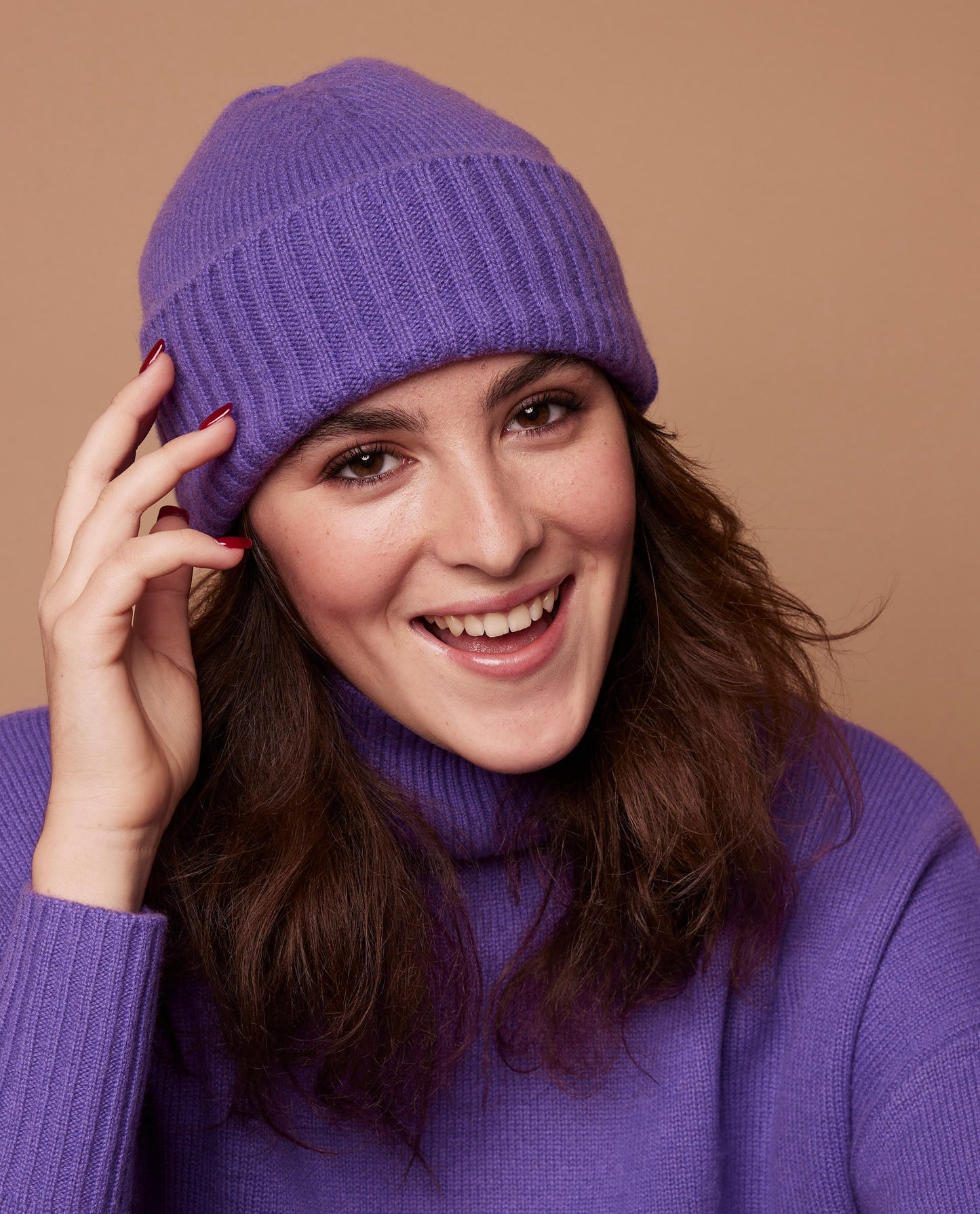 Bonnet 100 cachemire Violet