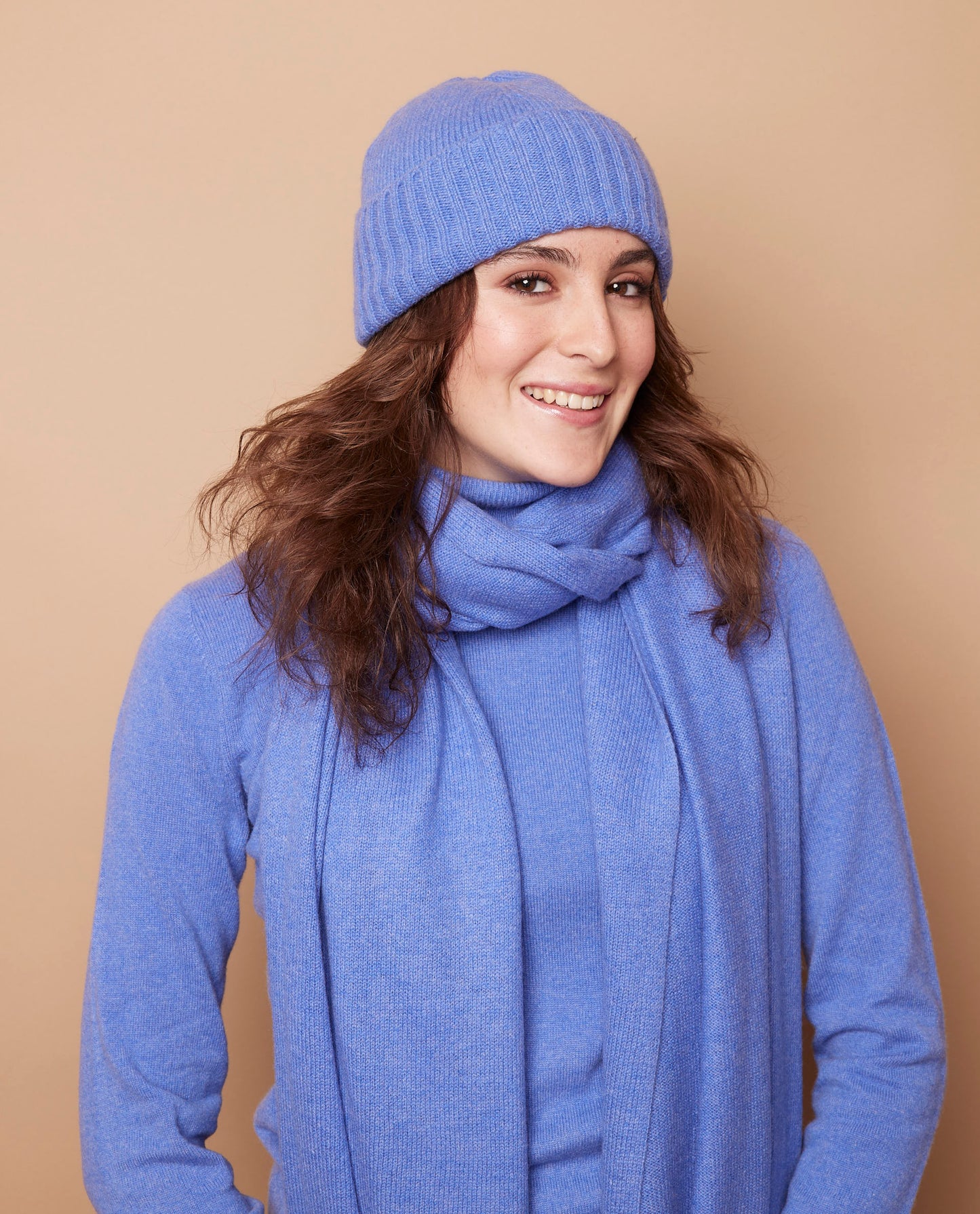 Bonnet 100 cachemire Bleu