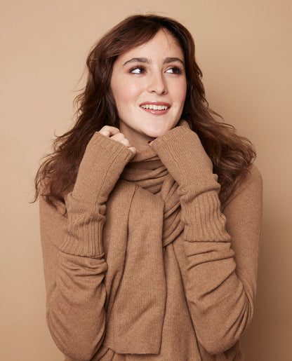 Mitaines 100 cachemire Camel