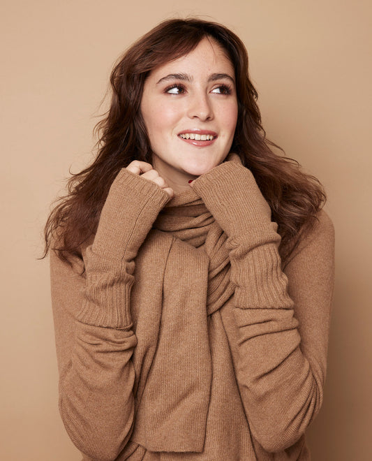 Mitaines 100 cachemire Camel