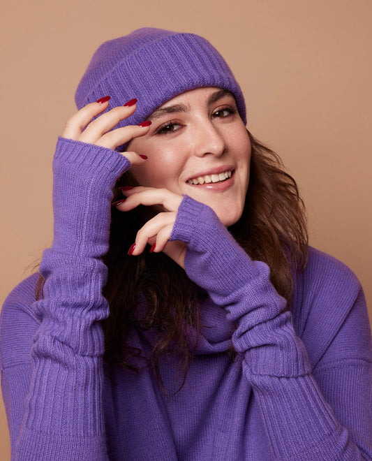 Mitaines 100 cachemire Violet