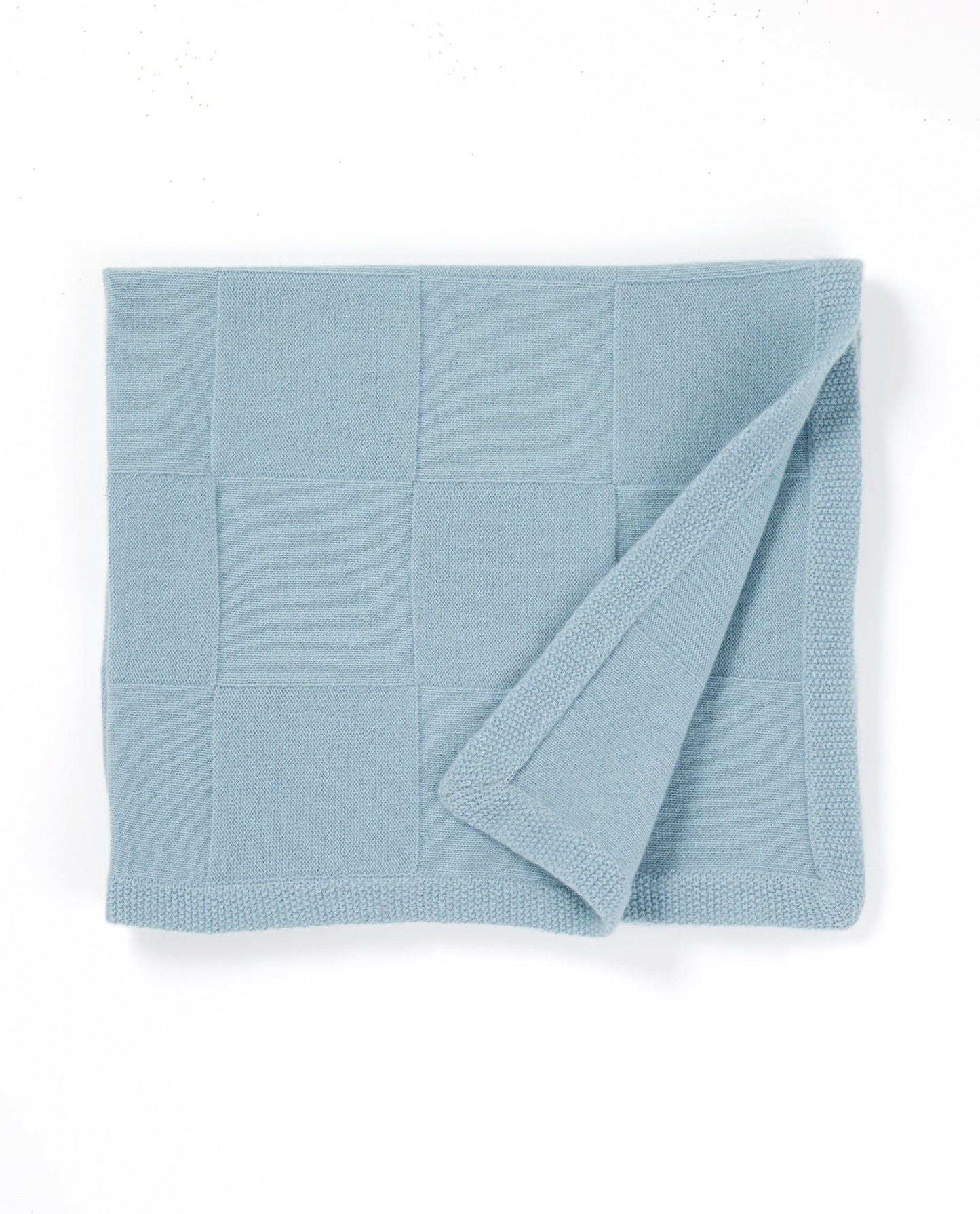 couverture Naissance 90 laine-10 cachemire bleu vert