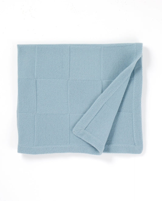 couverture Naissance 90 laine-10 cachemire bleu vert