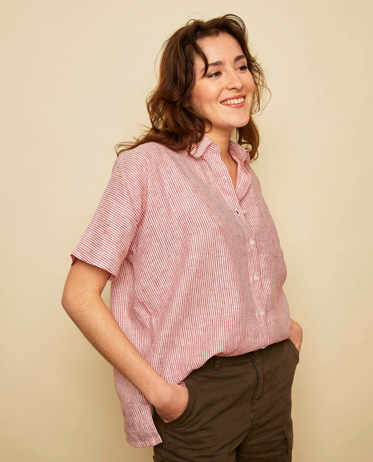 chemise oversize mc lin Fe