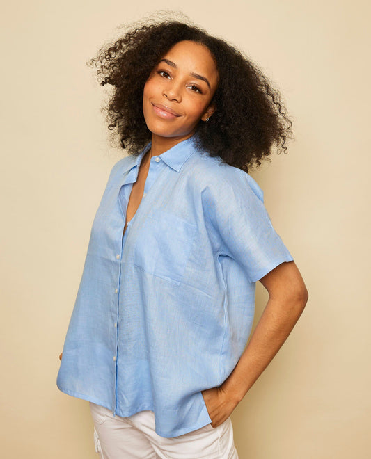 chemise oversize mc lin Fe