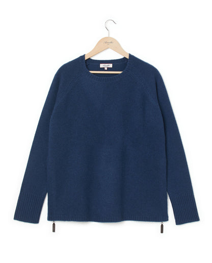 Pull 2 zips 100 cachemire marine clair