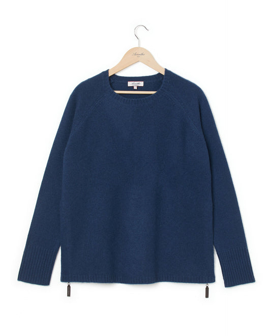 Pull 2 zips 100 cachemire marine clair