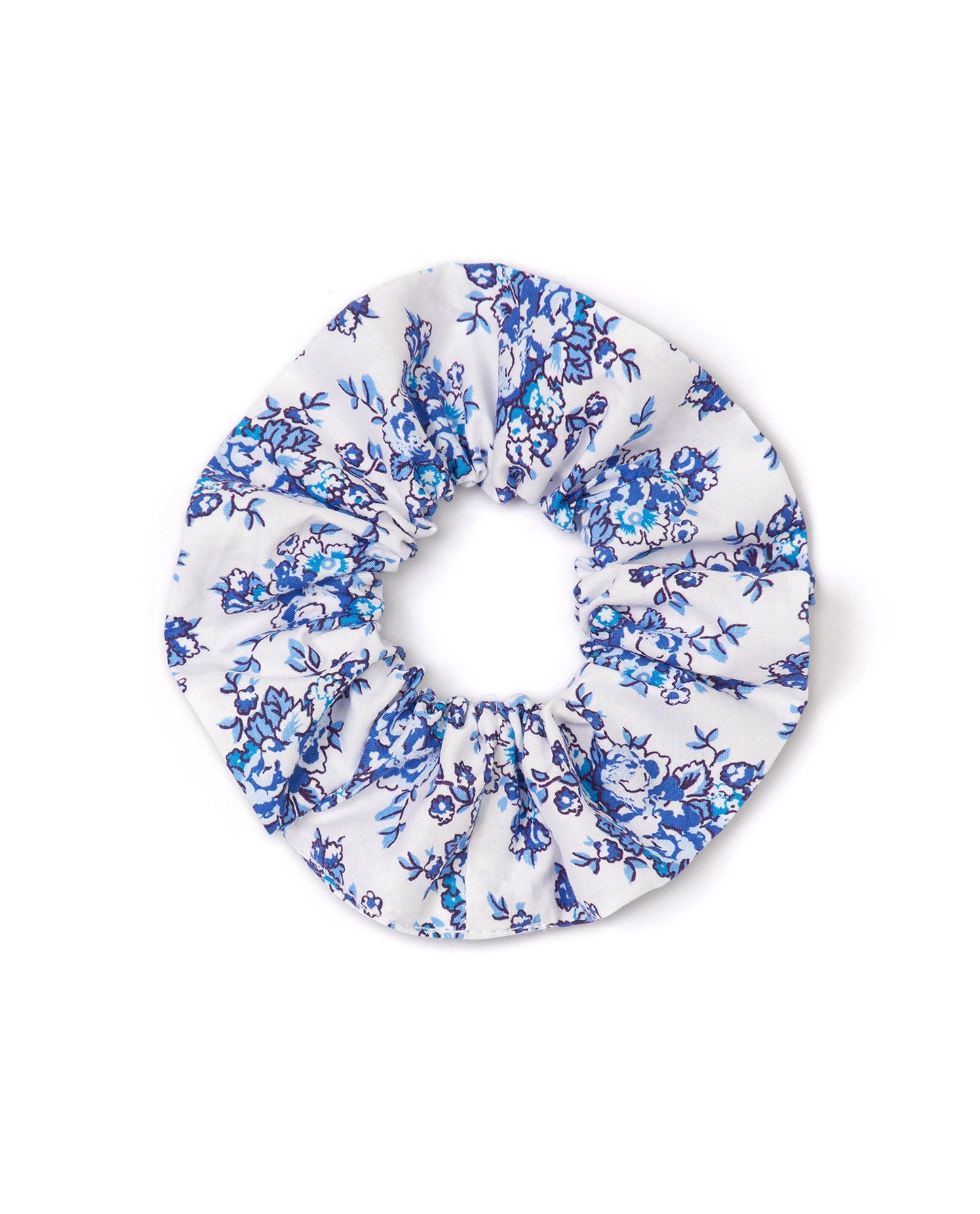 Chouchou imprimé fleur bleue