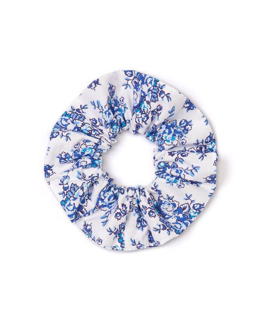 Chouchou imprimé fleur bleue