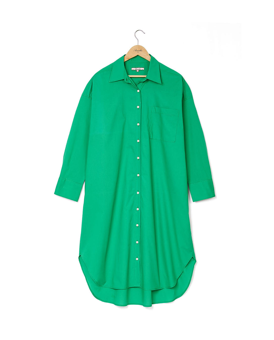 Robe chemisier oversize vert