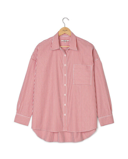 Chemisier manches longues oversize marine