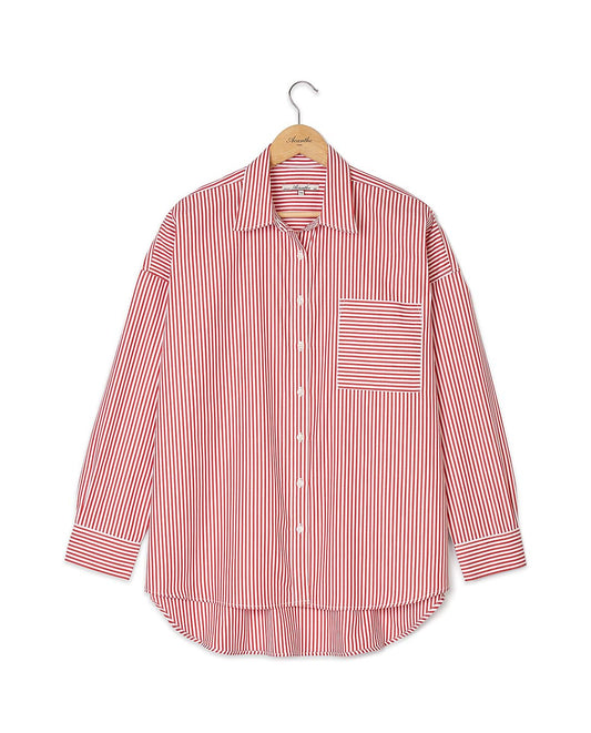 Chemisier manches longues oversize marine