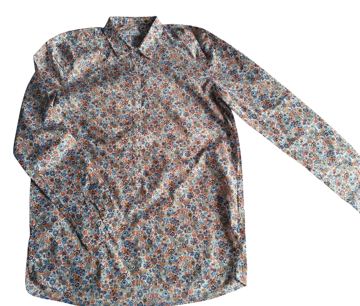 Chemisier femme en tissu Liberty imprimé orange