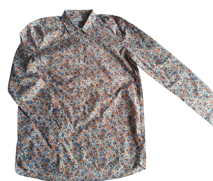 Chemisier femme en tissu Liberty imprimé orange