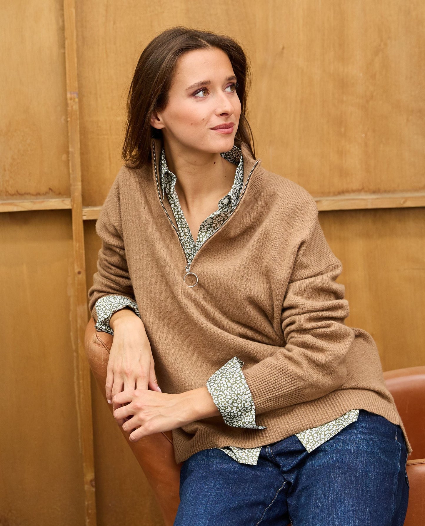 pull zippé loose 100 lwl Camel