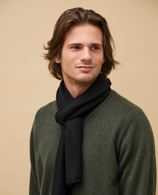 écharpe 100 cachemire Noir