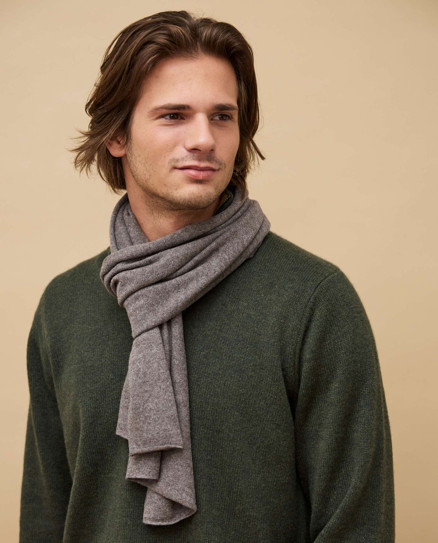 écharpe 100 cachemire Taupe