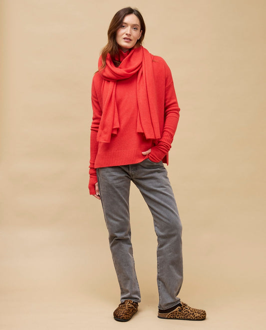 écharpe longue 100 cachemire Orange