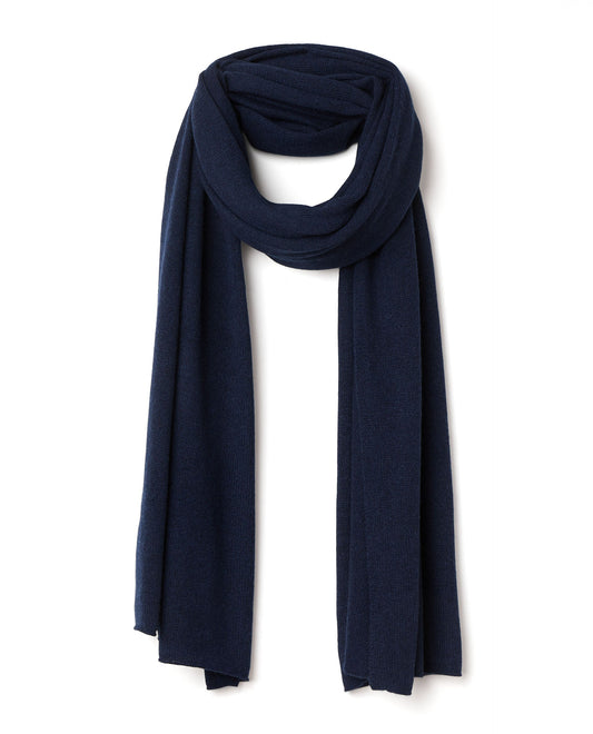 écharpe longue 100 cachemire Marine