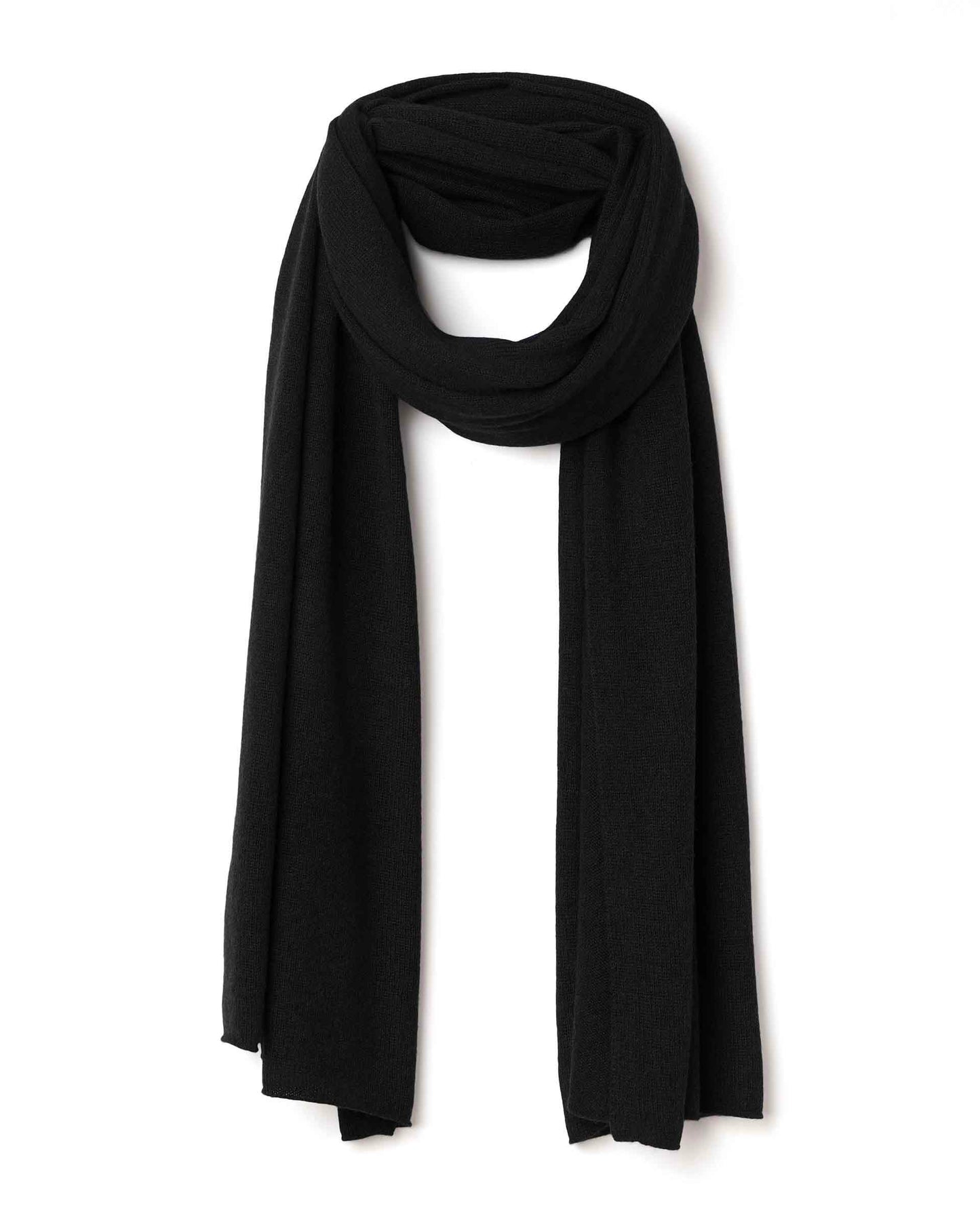 écharpe longue 100 cachemire Noir