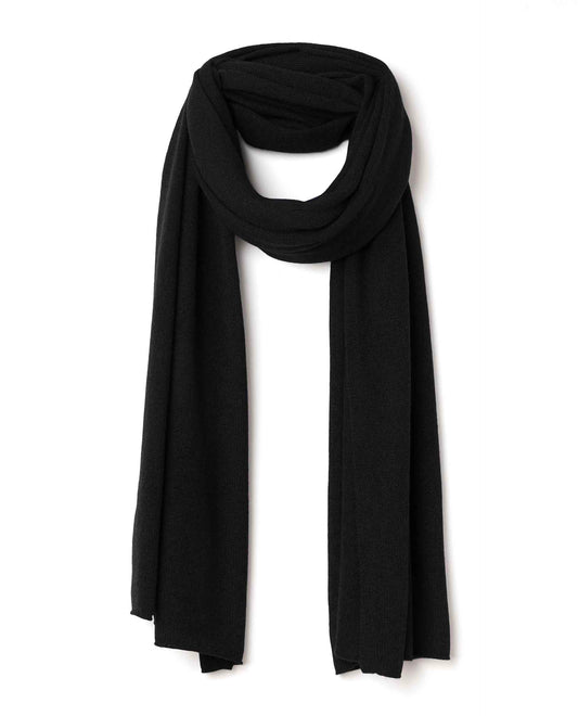 écharpe longue 100 cachemire Noir