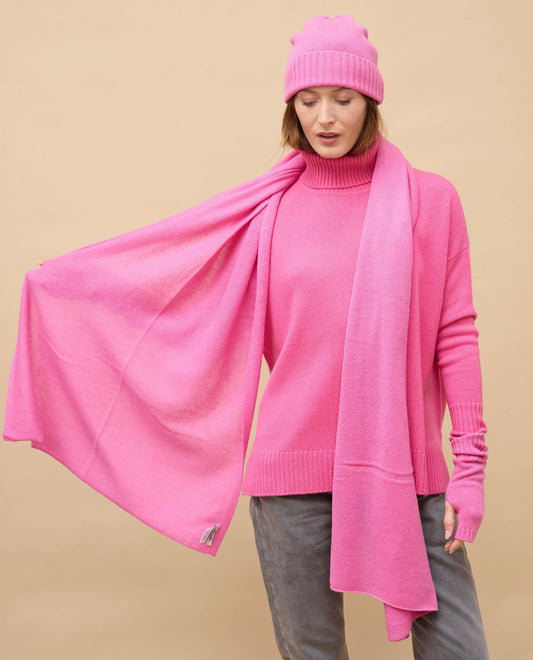 écharpe longue 100 cachemire Rose