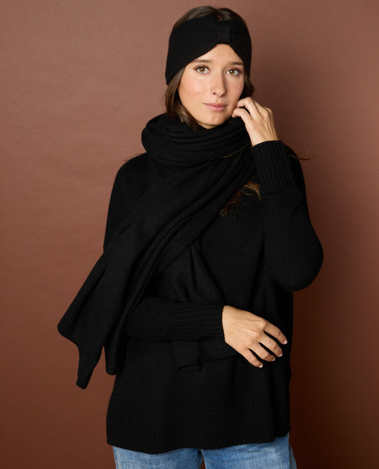 bandeau 100 cachemire Noir