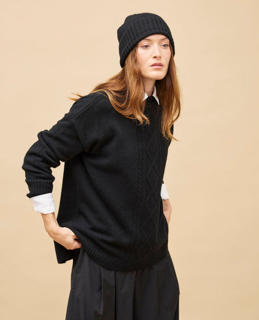 bonnet 100 cachemire Noir