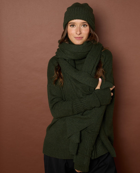 bonnet 100 cachemire Kaki