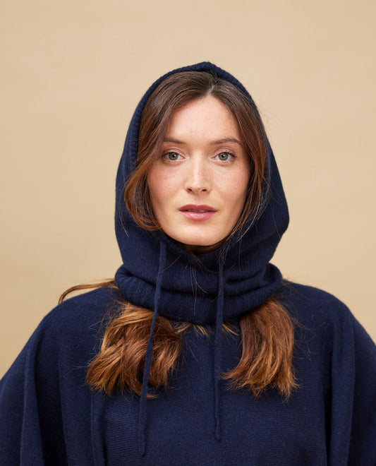 cagoule 100 cachemire Marine