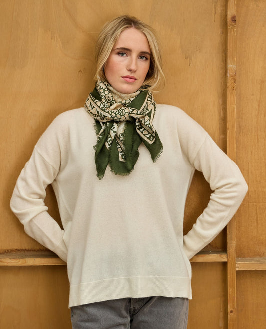 carré imprimée laine imprimé patchwork