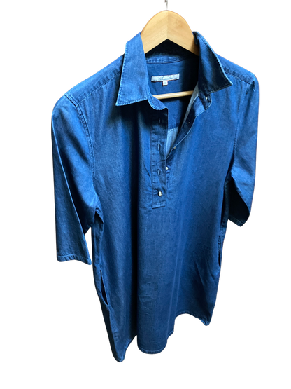 Robe évasée pli creux denim Fe