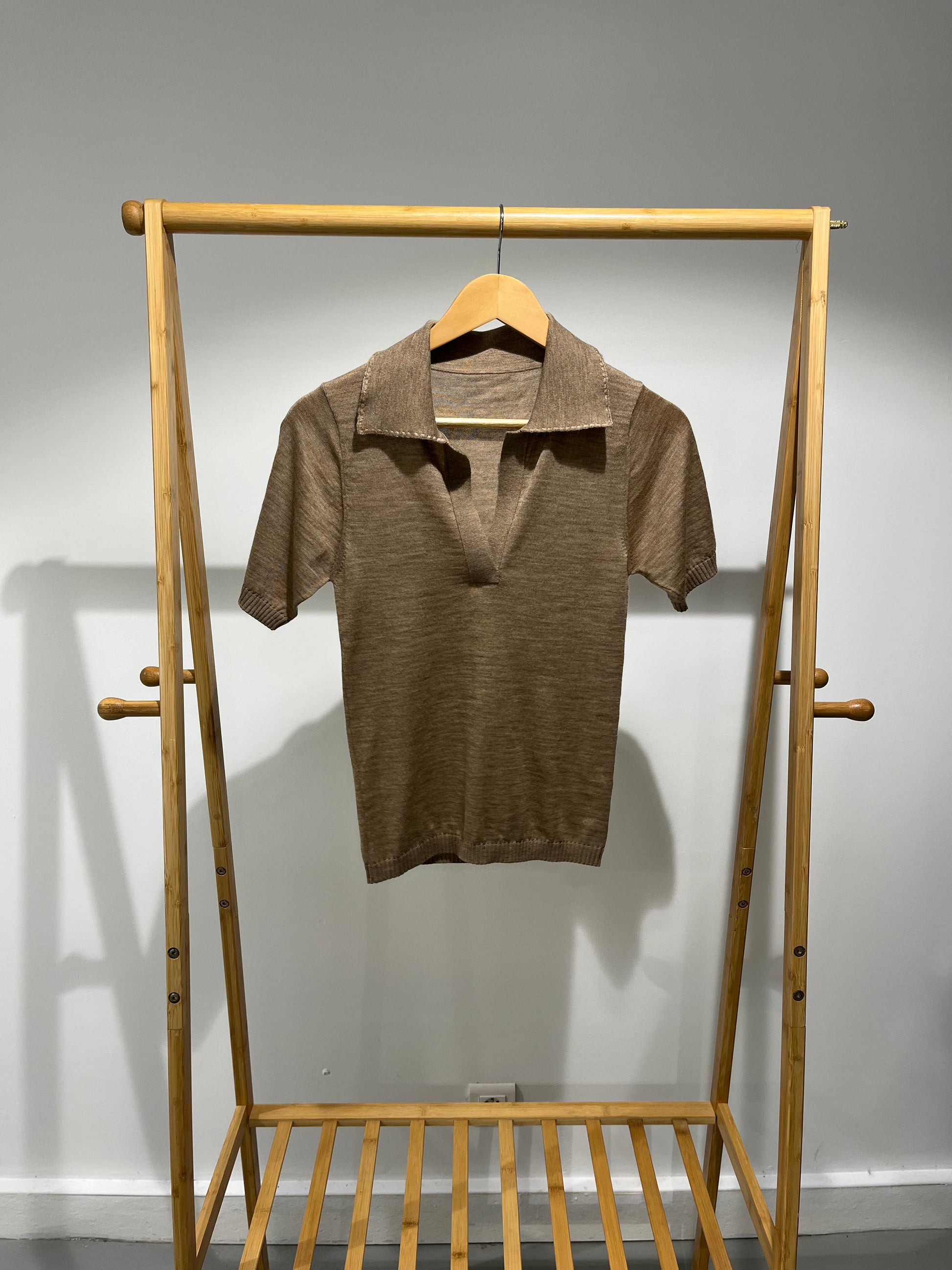 T-shirt mérinos col polo