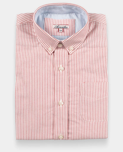 chemise ml oxford rayé rayure rouge