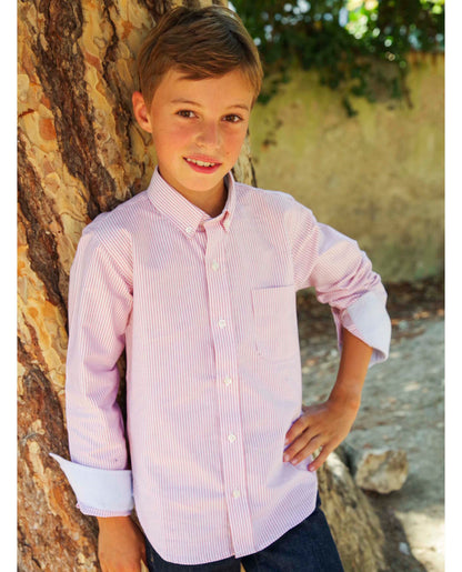 chemise ml oxford rayé rayure rouge