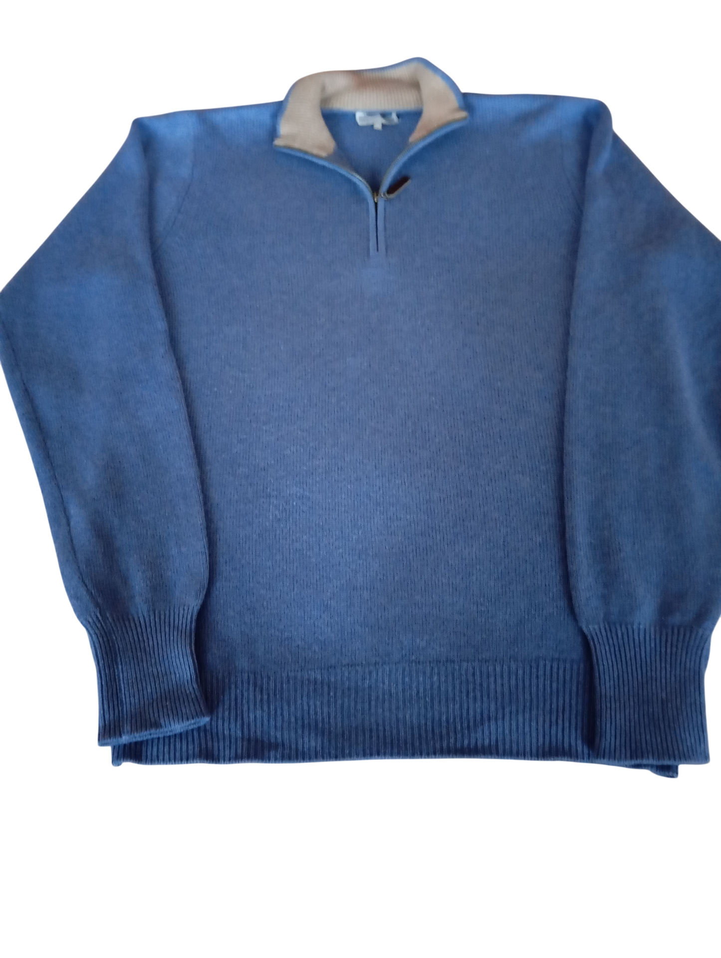 Pull zip camionneur 100 cachemire Marine